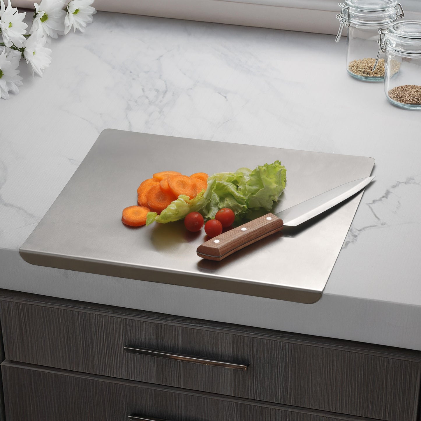 Premium Stainless Steel Chopping Board – Anti-Slip, Heat-Resistant, Easy-Clean Kitchen Cutting Board